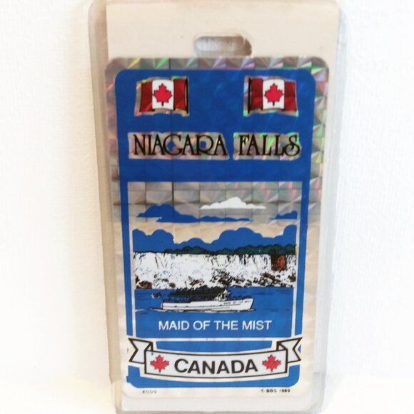 Vintage Holographic-CANADA NIAGARA Maid Of The Mist-Luggage Tag Holder-1989 - Picture 2 of 4